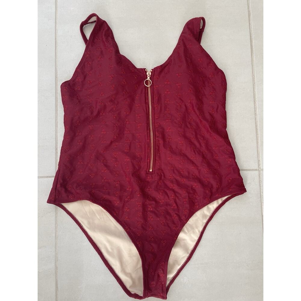 L.A. Hearts Swim One Piece Swimsuit Floral Embroidered Swimwear
